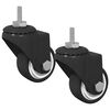 vidaXL Rullo girevole 2 pz Nero 40,4 x 40,4 x 19,7 mm Ferro e nylon