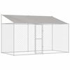 vidaXL Gabbia per Cani con Tetto Argento 400 x 200 x 256 cm