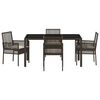 vidaXL Set da Pranzo per Giardino 5 pcs Marrone polyrattan