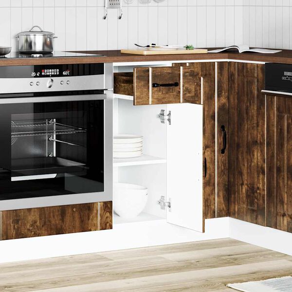 vidaXL Base da Cucina Lucca Rovere Fumo in Legno Multistrato