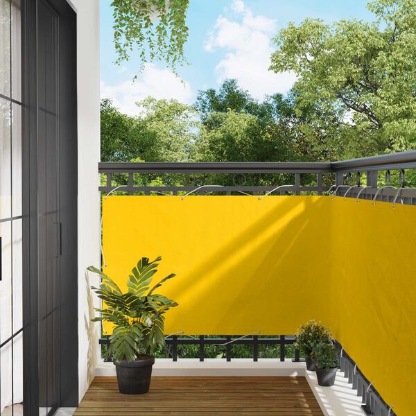 vidaXL Schermo da balcone Giallo 90 x 200 cm