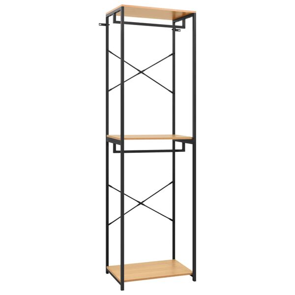 vidaXL Armadio Nero e Rovere 60x40x213 cm Metallo e Legno Multistrato