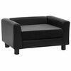vidaXL Divano per Cani Nero 60x43x30 cm in Peluche e Similpelle