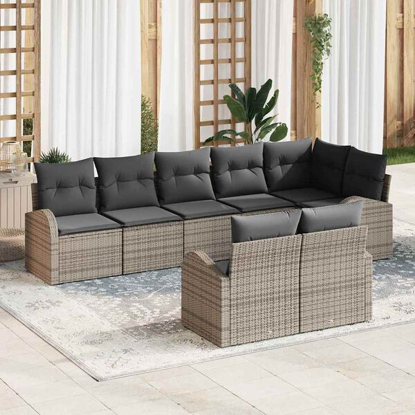 vidaXL Set Divano da Giardino 8 pcs polyrattan