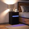 vidaXL Comodino con Luci LED Nero in Legno Multistrato