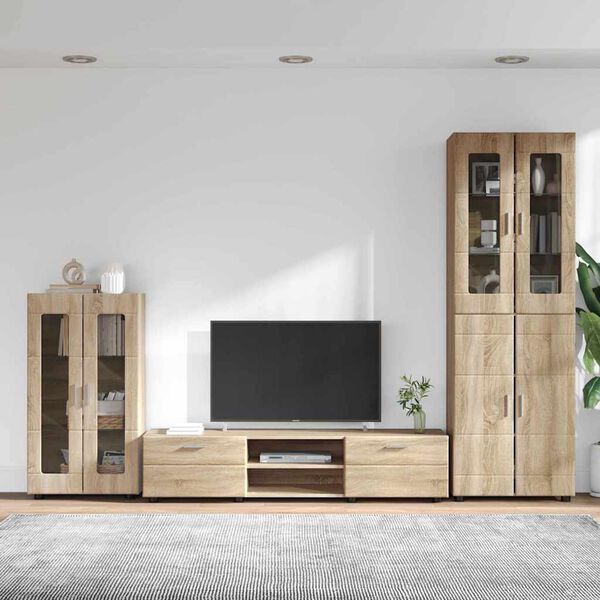 vidaXL Set mobile TV con cassetto Rovere Sonoma Legno multistrato