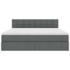 vidaXL Letto con contenitore e materasso Grigio scuro 180 x 200 cm