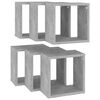 vidaXL Mensole Parete a Cubo 6 pz Grigio Cemento 26x15x26 cm