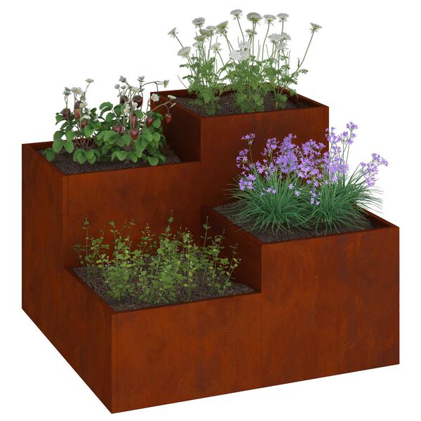 vidaXL Vaso da giardino Ruggine 100 x 100 x 60 cm