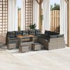 vidaXL Set Divano da Giardino con cuscino 14 pcs Grigio polyrattan