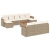 vidaXL Set Divani da Giardino 11 pz con Cuscini Beige in Polyrattan