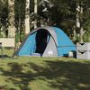 vidaXL Tenda da Campeggio a Cabina per 4 Persone Blu Impermeabile
