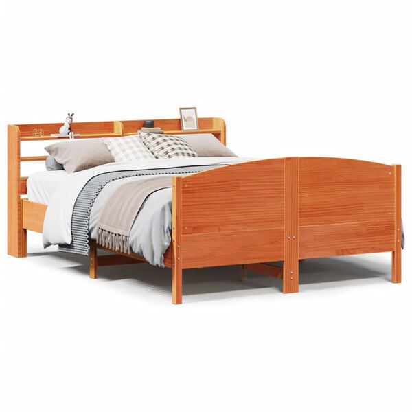vidaXL Letto senza Materasso Marrone Cera 140x190 cm in Legno di Pino