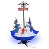 vidaXL Albero di Natale con Nevicata e Base ad Ombrello Blu 170 cm PVC