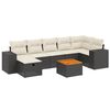 vidaXL Set Divani da Giardino con Cuscini 8 pz Nero in Polyrattan