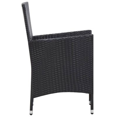 vidaXL Set da Pranzo per Giardino 9 pz in Polyrattan Nero