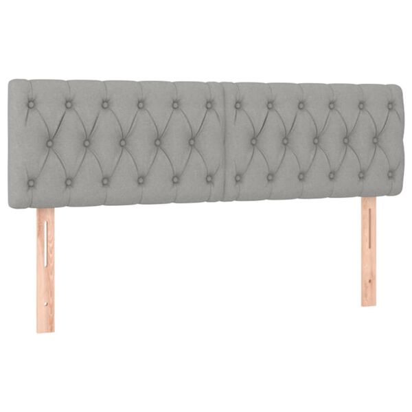 vidaXL Testiera Grigio Chiaro 160x7x78/88 cm in Tessuto