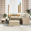 vidaXL Set Divano da Giardino 9 pcs Beige e Crema polyrattan