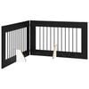 vidaXL Cancello per cani pieghevole con supporti 2 pz Rovere Nero