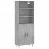 vidaXL Credenza Grigio Cemento 69,5x34x180 cm in Legno Multistrato