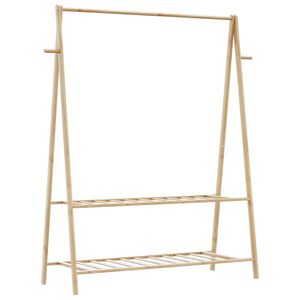 vidaXL Appendiabiti con Ripiani 132x45,5x150,5 cm in Bamb&ugrave;