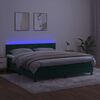 vidaXL Letto a Molle con Materasso e LED Verde Scuro 160x200cm Velluto
