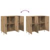 vidaXL Credenza Rovere artigianale 90 x 32,5 x 80 cm Legno multistrato
