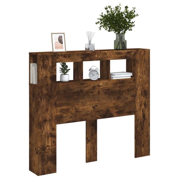 vidaXL Testiera LED Rovere Fumo 120x18,5x103,5 cm Legno Multistrato