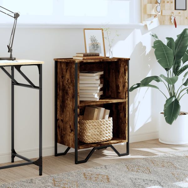 vidaXL Libreria Rovere Fumo 50x31x74,5 cm in Legno Multistrato