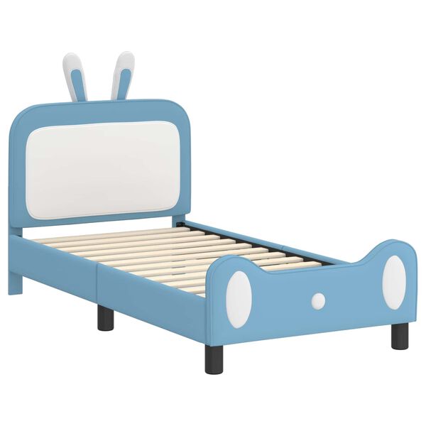 vidaXL Struttura letto bambini con testata Blu 80 x 160 cm PU
