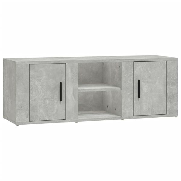 vidaXL Mobile per TV Grigio Cemento 100x31,5x35 cm Legno Multistrato