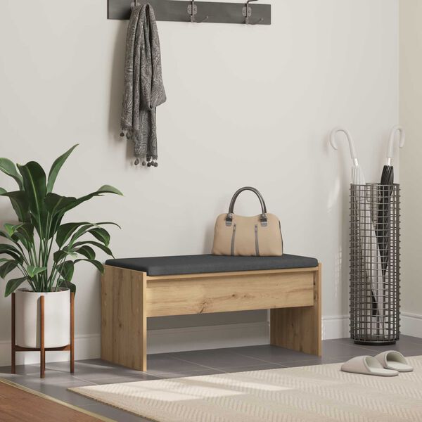 vidaXL Panca per ingresso Rovere artigianale 83 x 38 x 40 cm