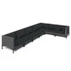 vidaXL Set Divani da Giardino 7 pz con Cuscini Polyrattan Grigio Scuro
