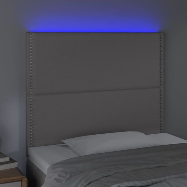 vidaXL Testiera a LED Grigio 80x5x118/128 cm in Similpelle