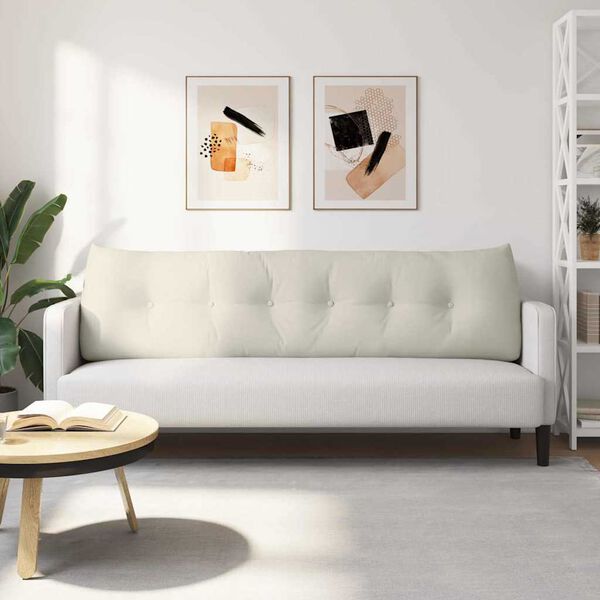 vidaXL Cuscino per Schiena Crema 180 x 24 x 50 cm Velluto