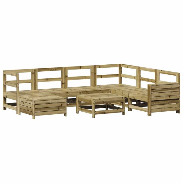 vidaXL Set Divani da Giardino 8 pz in Legno Impregnato di Pino