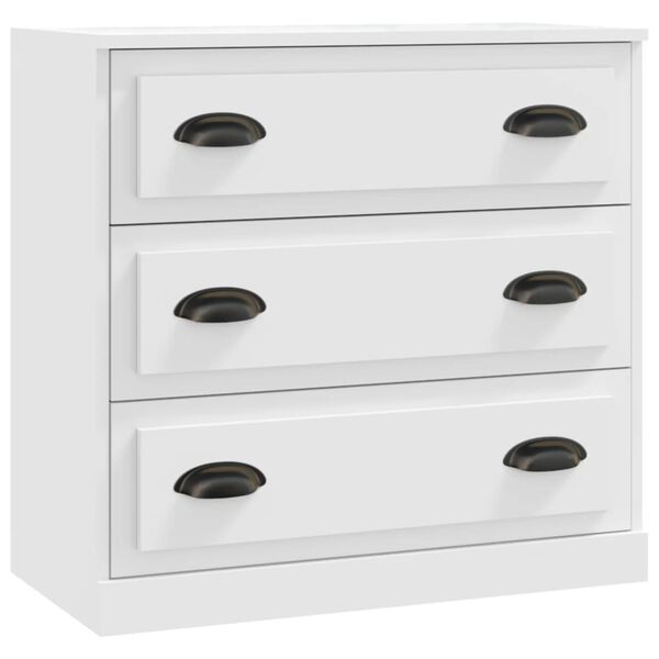 vidaXL Credenze 2 pz Bianche in Legno Multistrato