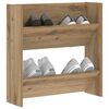 vidaXL Mobile per scarpe Rovere artigianale 60 x 18 x 60 cm