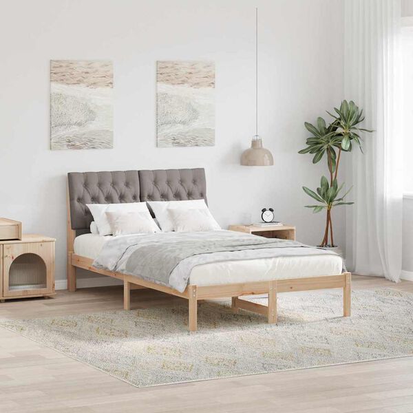 vidaXL Letto con Testiera Rivestita con testiera Marrone 120 x 190 cm