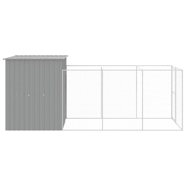 vidaXL Casetta Cani Corsa Grigio Chiaro 165x455x181 cm Acciaio Zincato