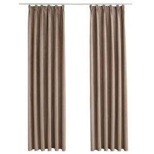 vidaXL Tende Oscuranti con Ganci 2 pz Grigio Talpa 140x225 cm