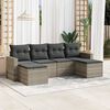 vidaXL Set Divano da Giardino 6pz con Cuscini Grigio Chiaro Polyrattan