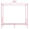 vidaXL Letto a Baldacchino Rosa in Metallo 90x200 cm