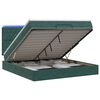 vidaXL Letto Ottomano con Materasso e LED Verde Scuro 140 x 190 cm
