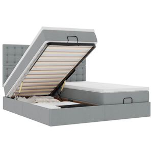 vidaXL Struttura Letto Pouf con Materassi 180x200 cm in Tessuto