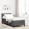 vidaXL Letto a molle con materasso Grigio scuro 90 x 200 cm Tessuto