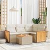 vidaXL Set Divano da Giardino 5 pz con Cuscini Beige in Polyrattan