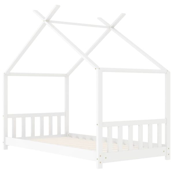 vidaXL Giroletto per Bambini Bianco in Massello di Pino 70x140 cm
