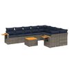 vidaXL Set Divani da Giardino 10 pz con Cuscini Grigio in Polyrattan