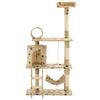 vidaXL Albero per Gatti e Tiragraffi Sisal 140 cm Zampe Stampate Beige